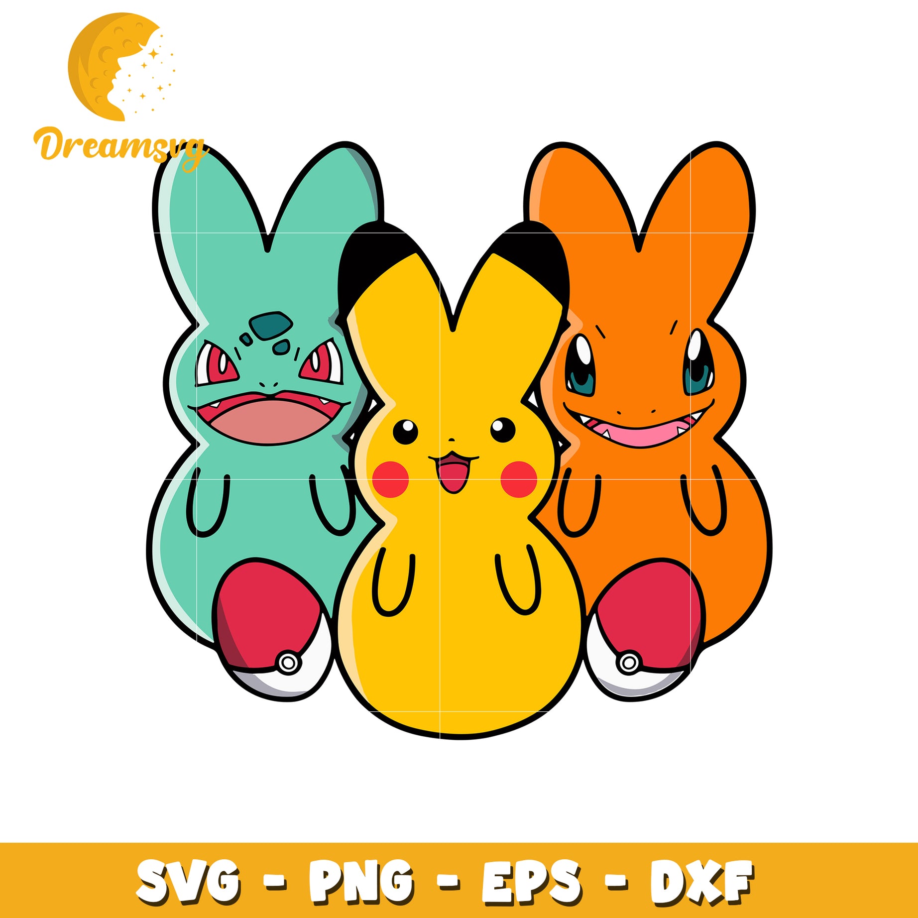 Pokemon character peeps svg, easter day svg, pokemon svg