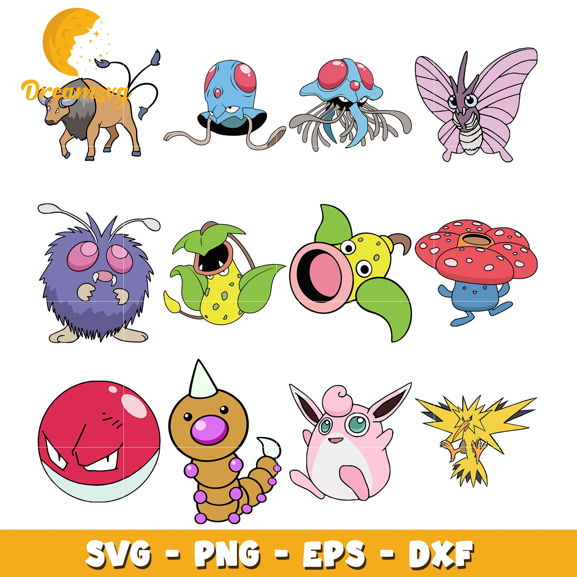 Pokemon characters movies bundle svg, pokemon characters svg, anime svg