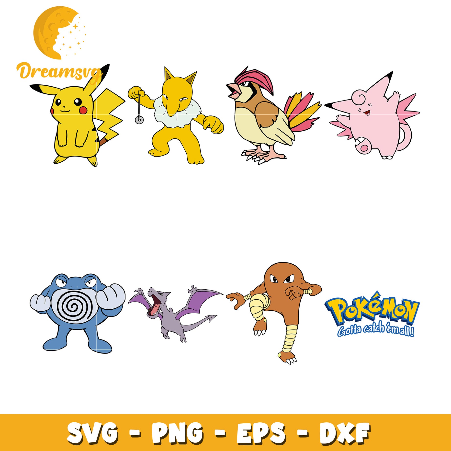 Pokemon gotta catch em all bundle svg, pokemon characters svg