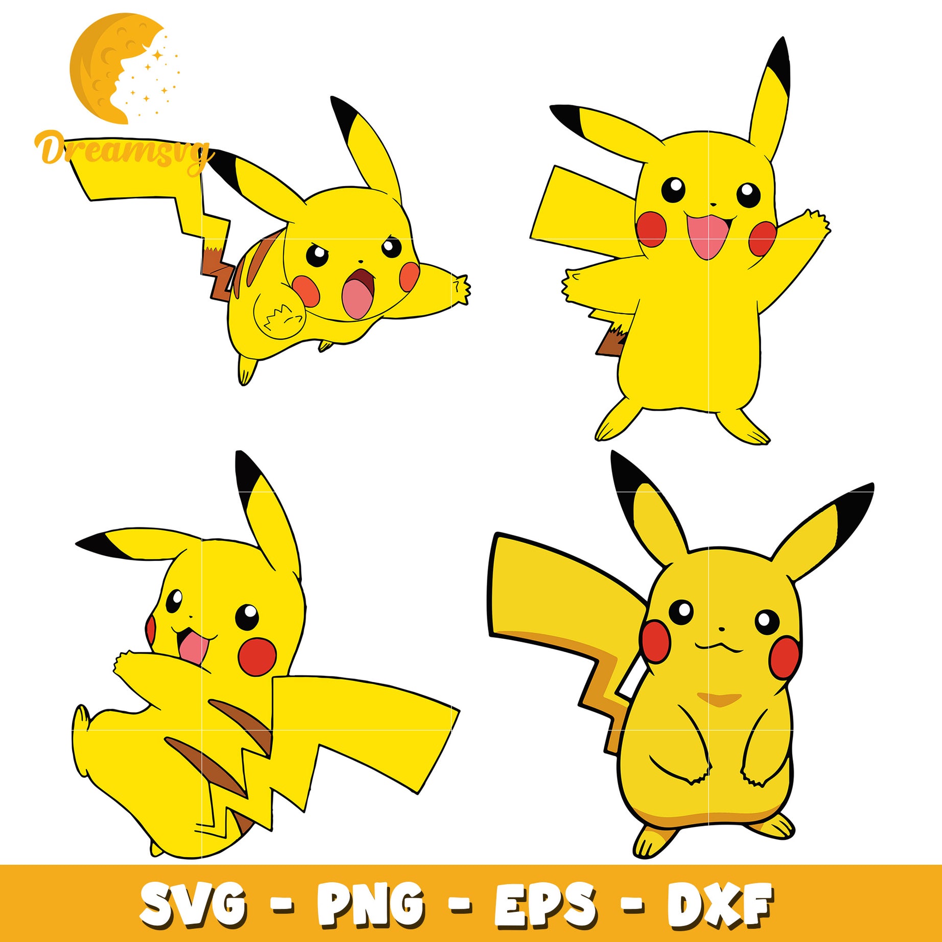 Pikachu pokemon characters bundle svg, pokemon characters svg