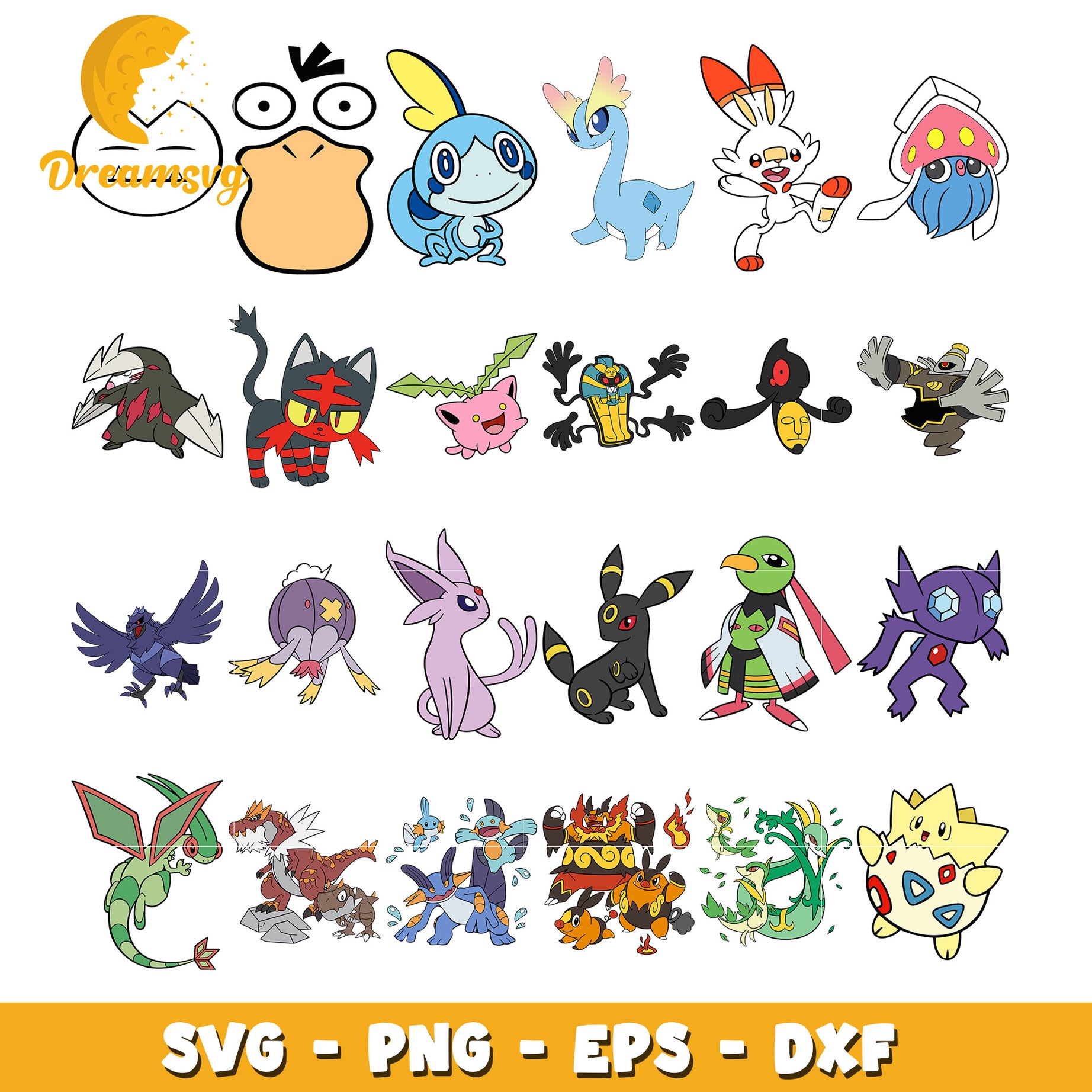 Pokemon characters cute bundle svg, pokemon movie svg