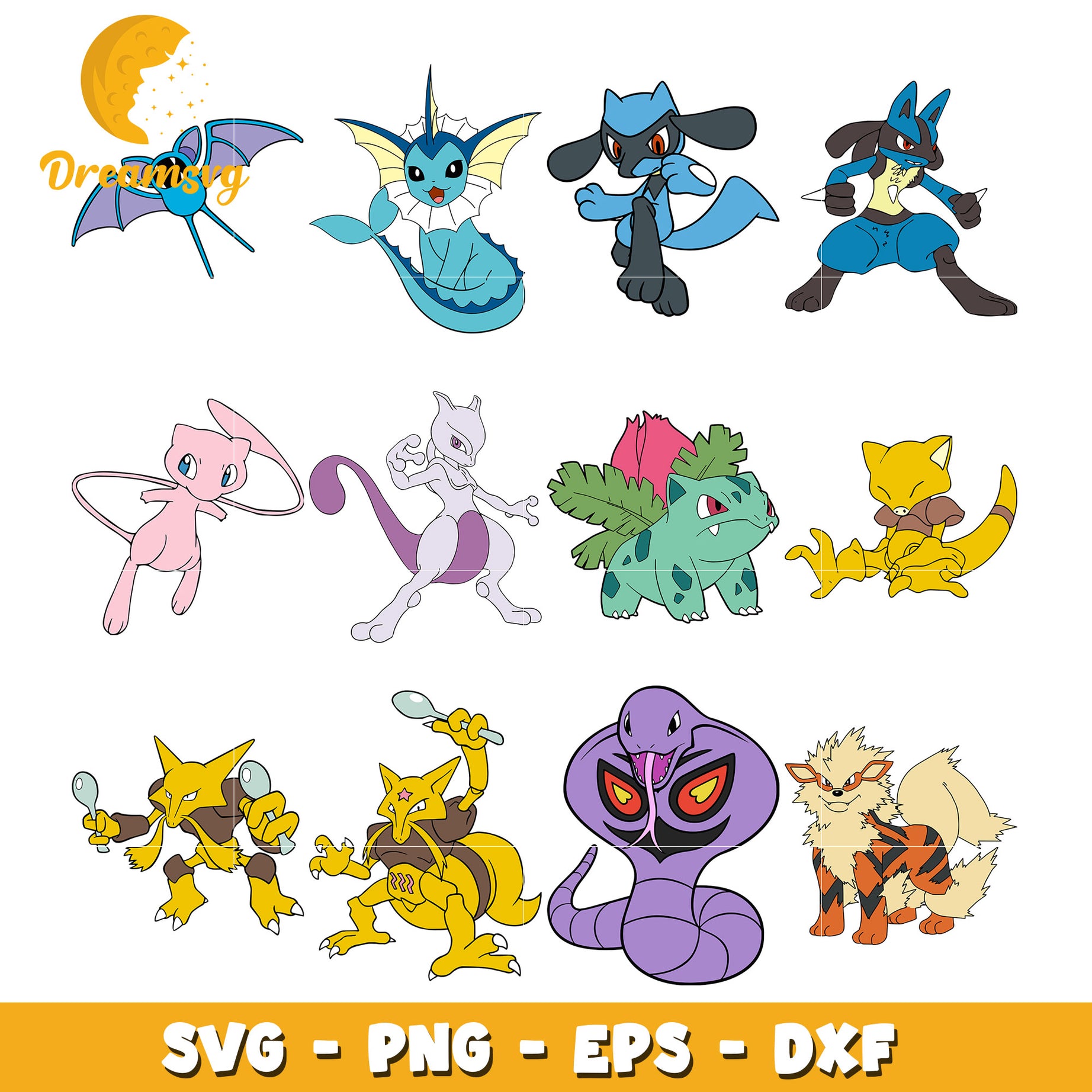 Pokemon Mew friends bundle svg, pokemon characters svg