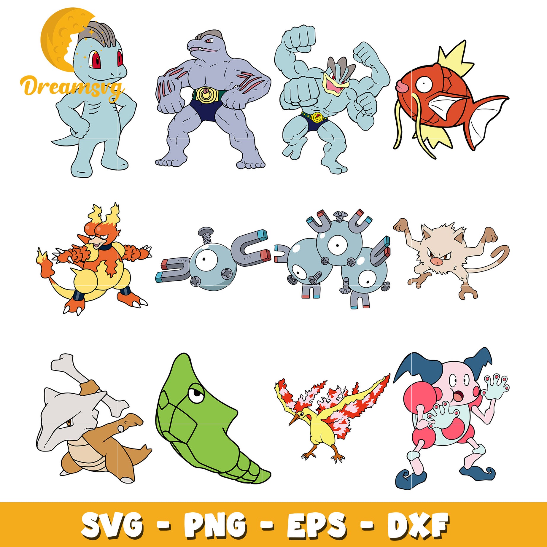 Pokemon machop evolution bundle svg, Pokemon characters svg – DreamSVG ...