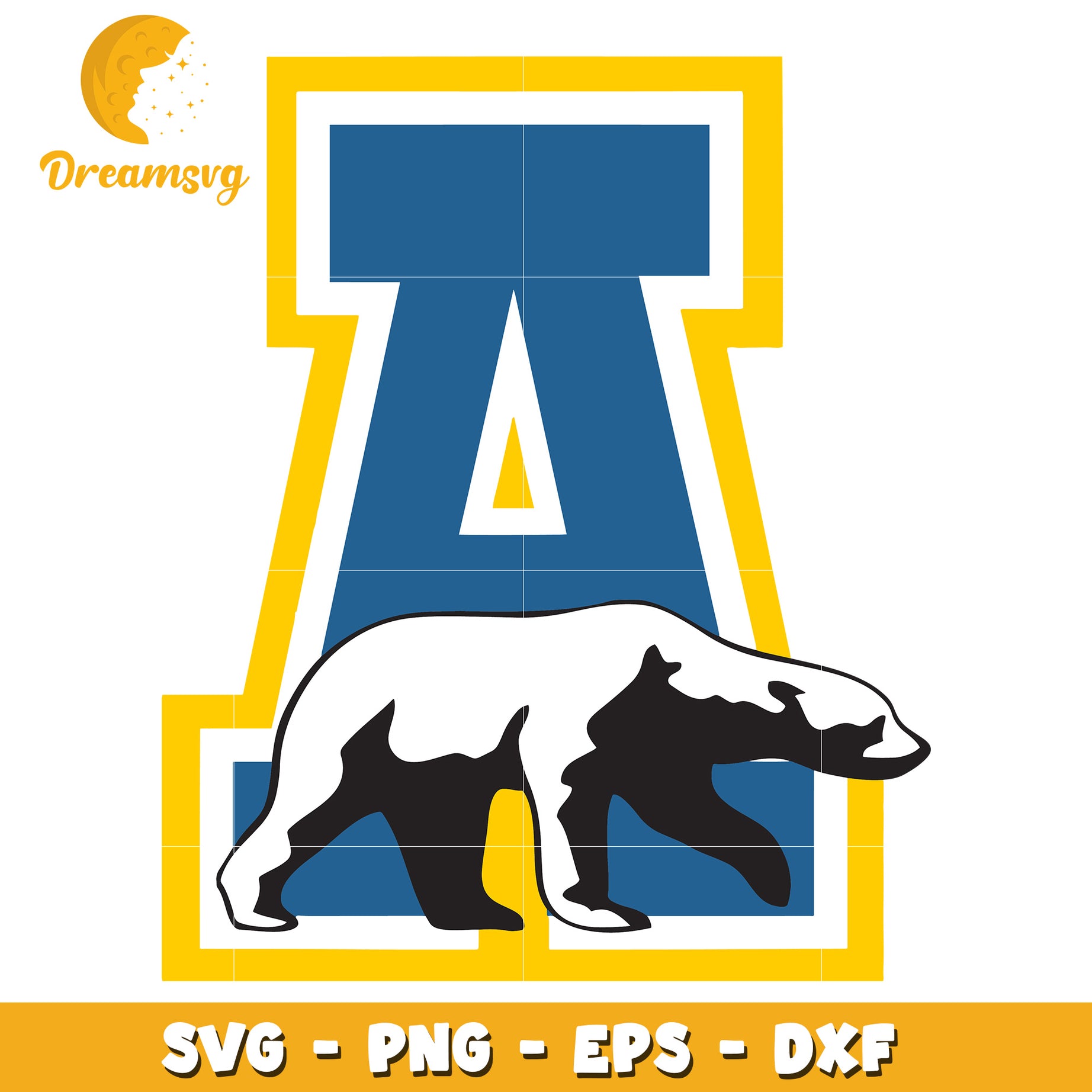 Polar Bear Letter A SVG PNG EPS DXF