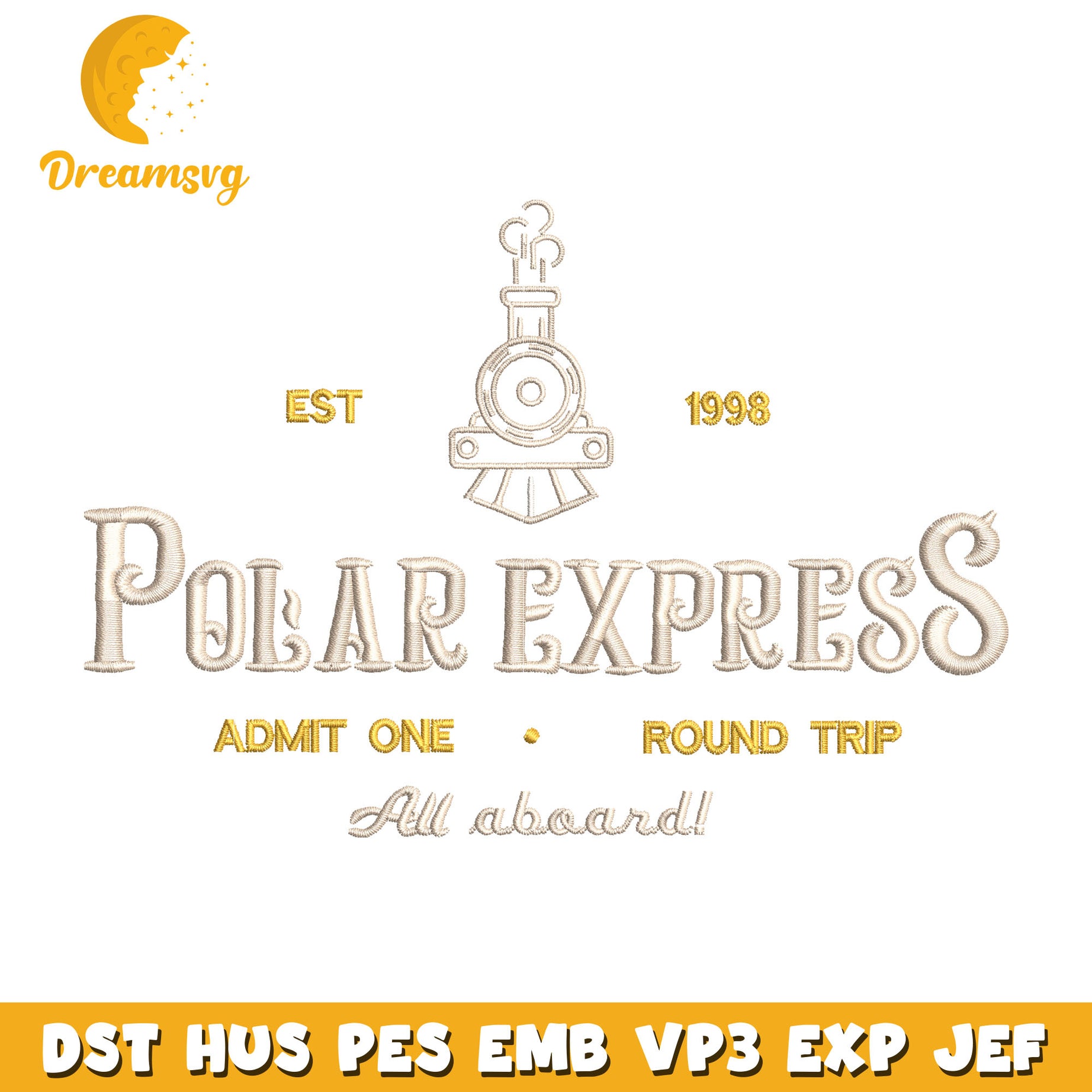 Polar express embroidery design