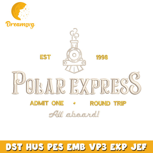 Polar express embroidery design