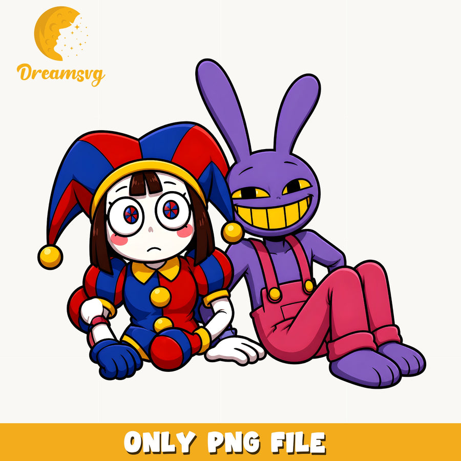 Pomni And Jax Chibi PNG, Digital Circus Art, Fan PNG