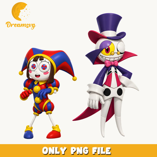 Pomni Caine Digital Circus PNG, Jester Duo Art, Fan PNG