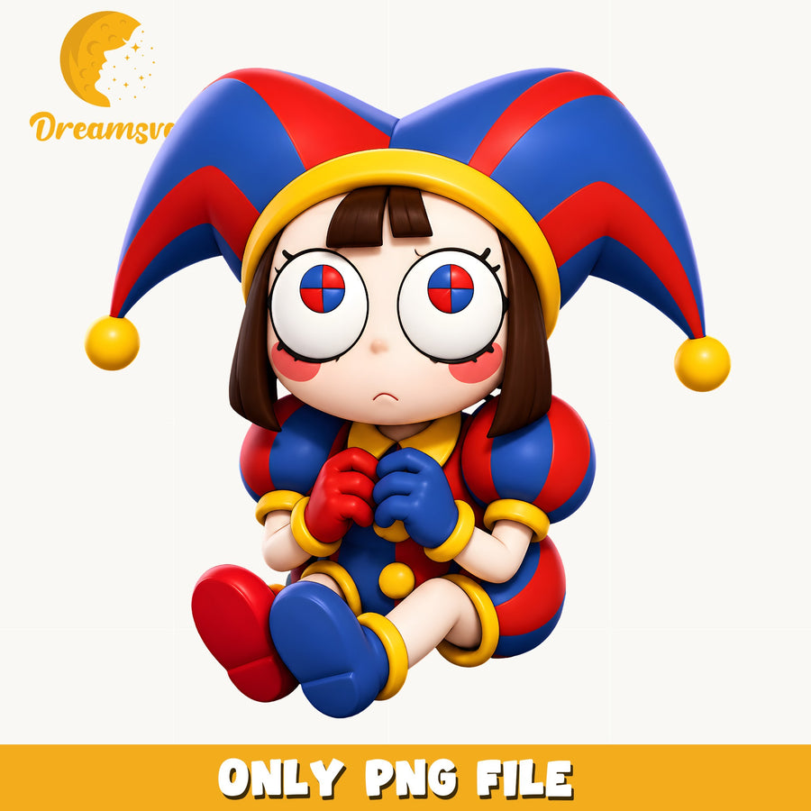 Pomni Jester 3D Chibi PNG, Digital Circus, Fan PNG