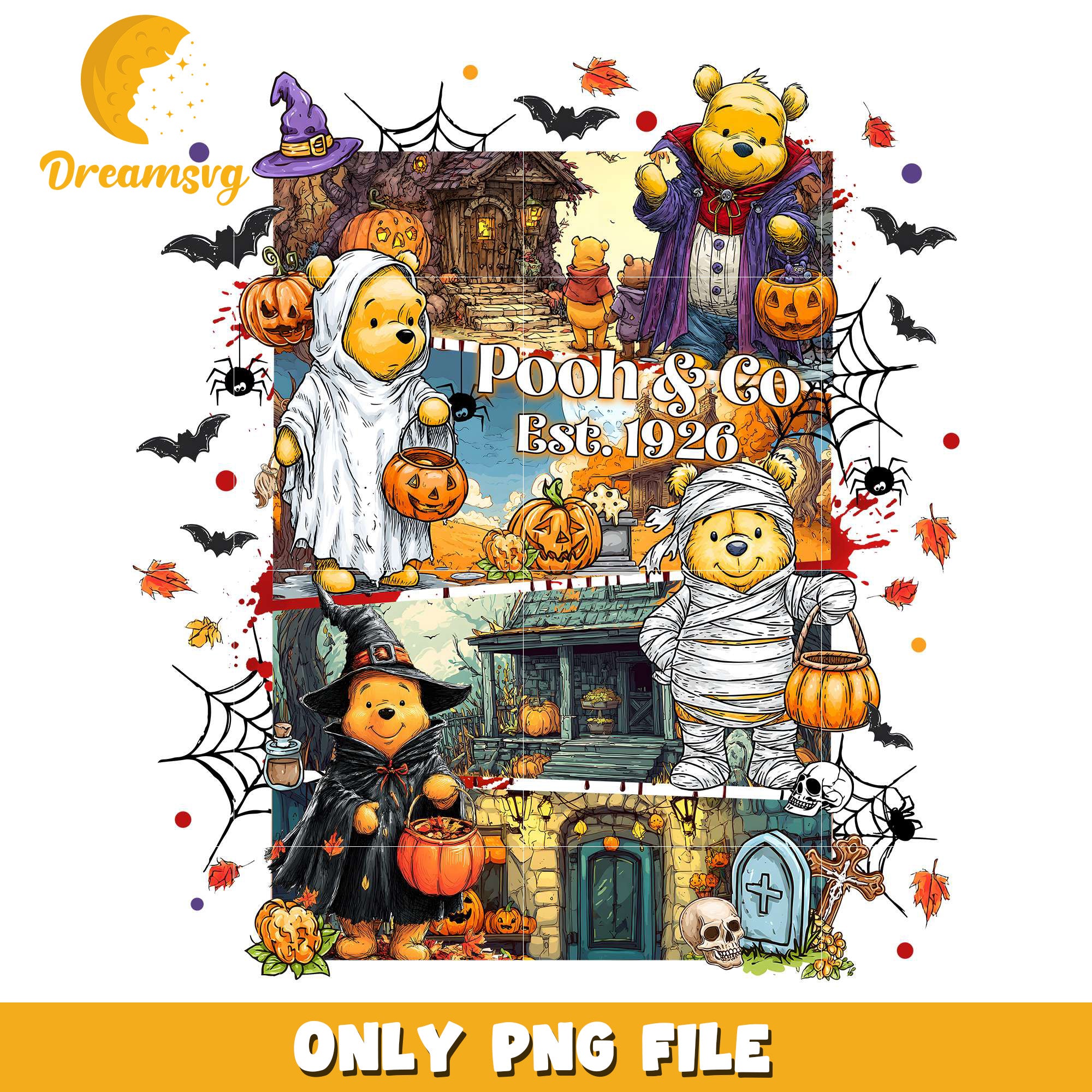 Pooh and co halloween png, halloween horror nights​​ png, halloween​ png