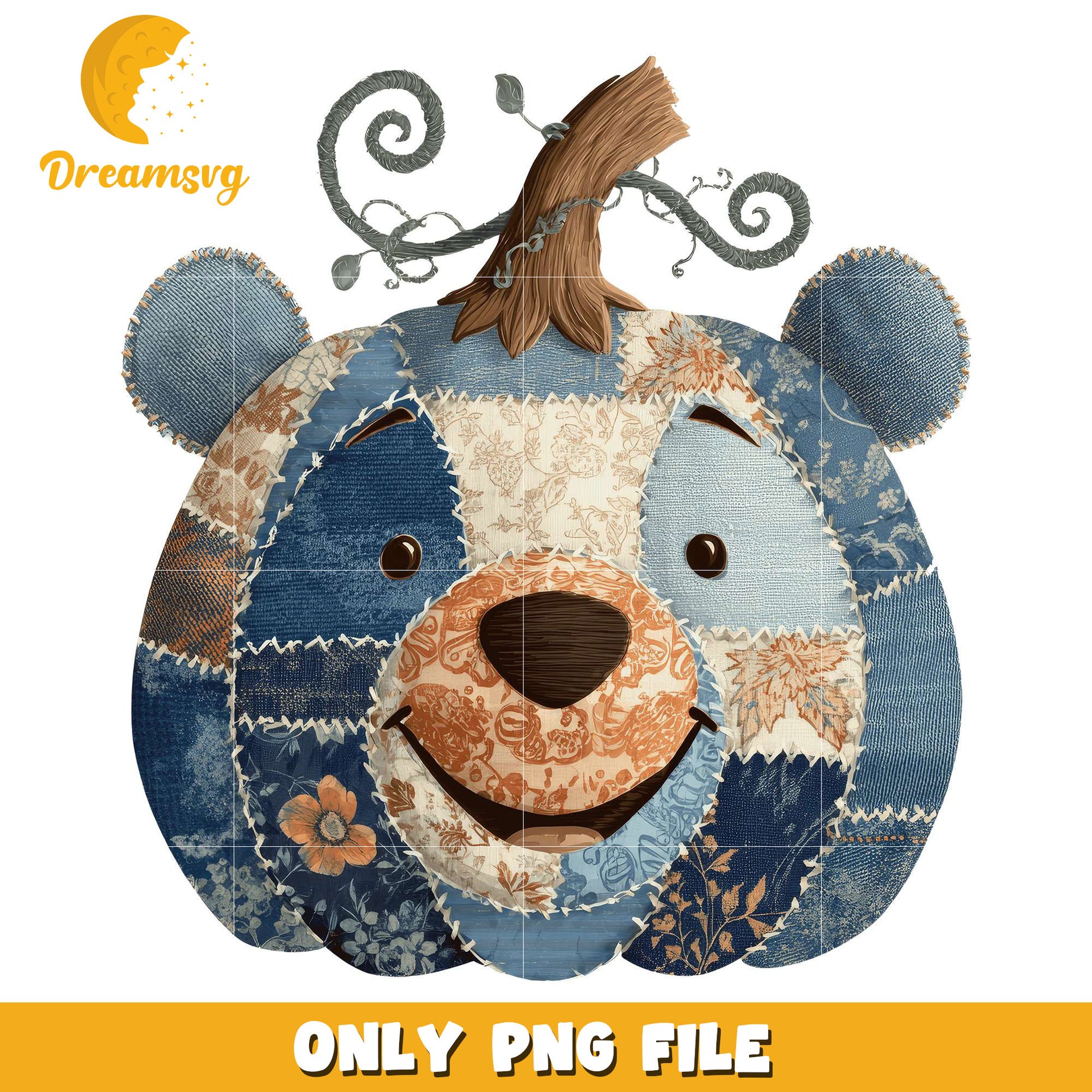 Pooh blue pumpkin png, halloween disney​​ png, disney characters png