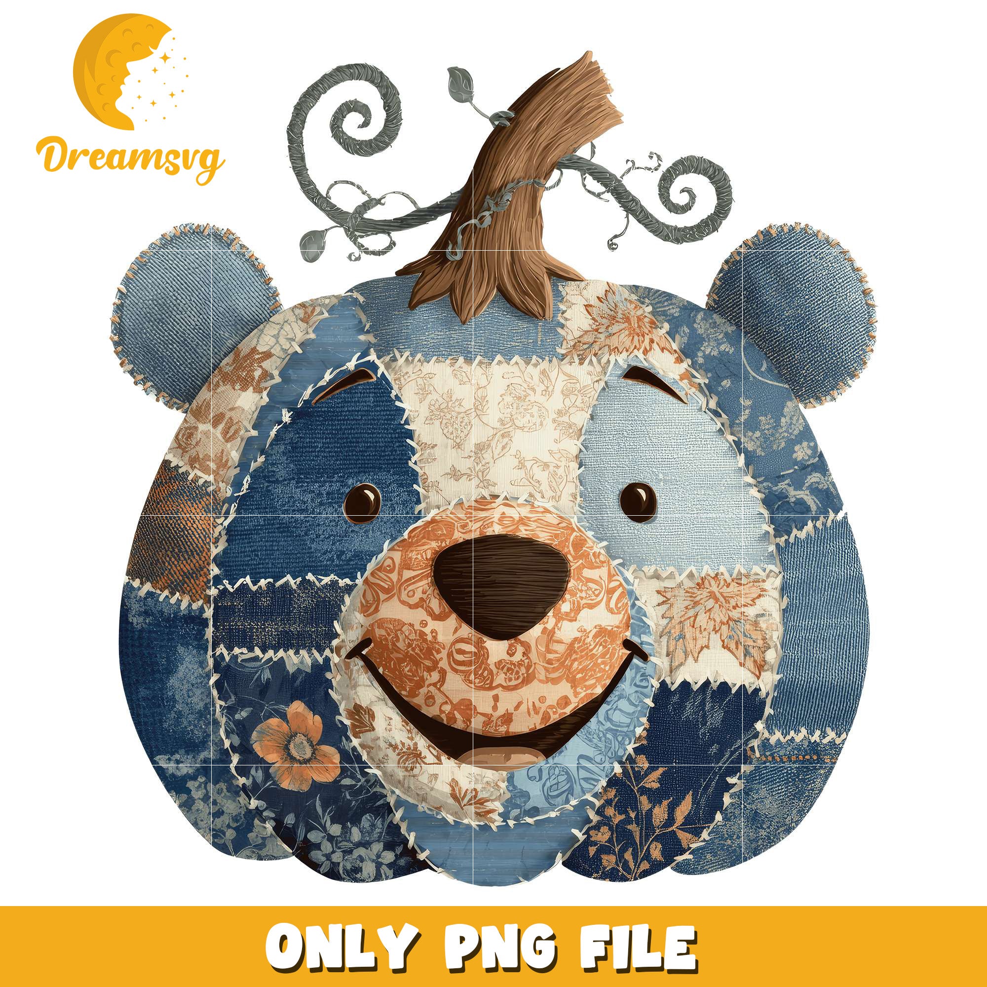 Pooh blue pumpkin png, halloween disney​​ png, disney characters png