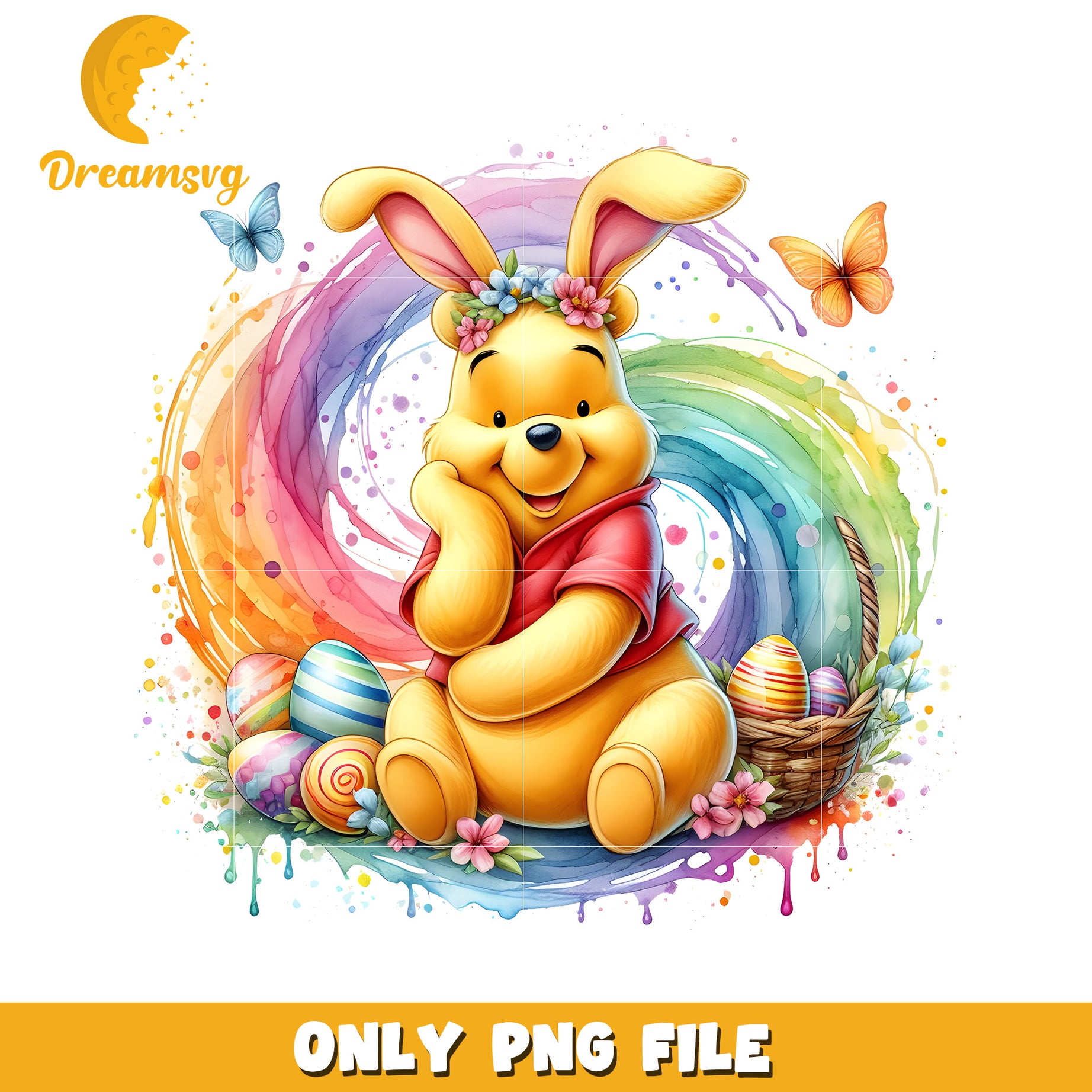 Pooh character easter bunny png, easter bunny png, pooh png