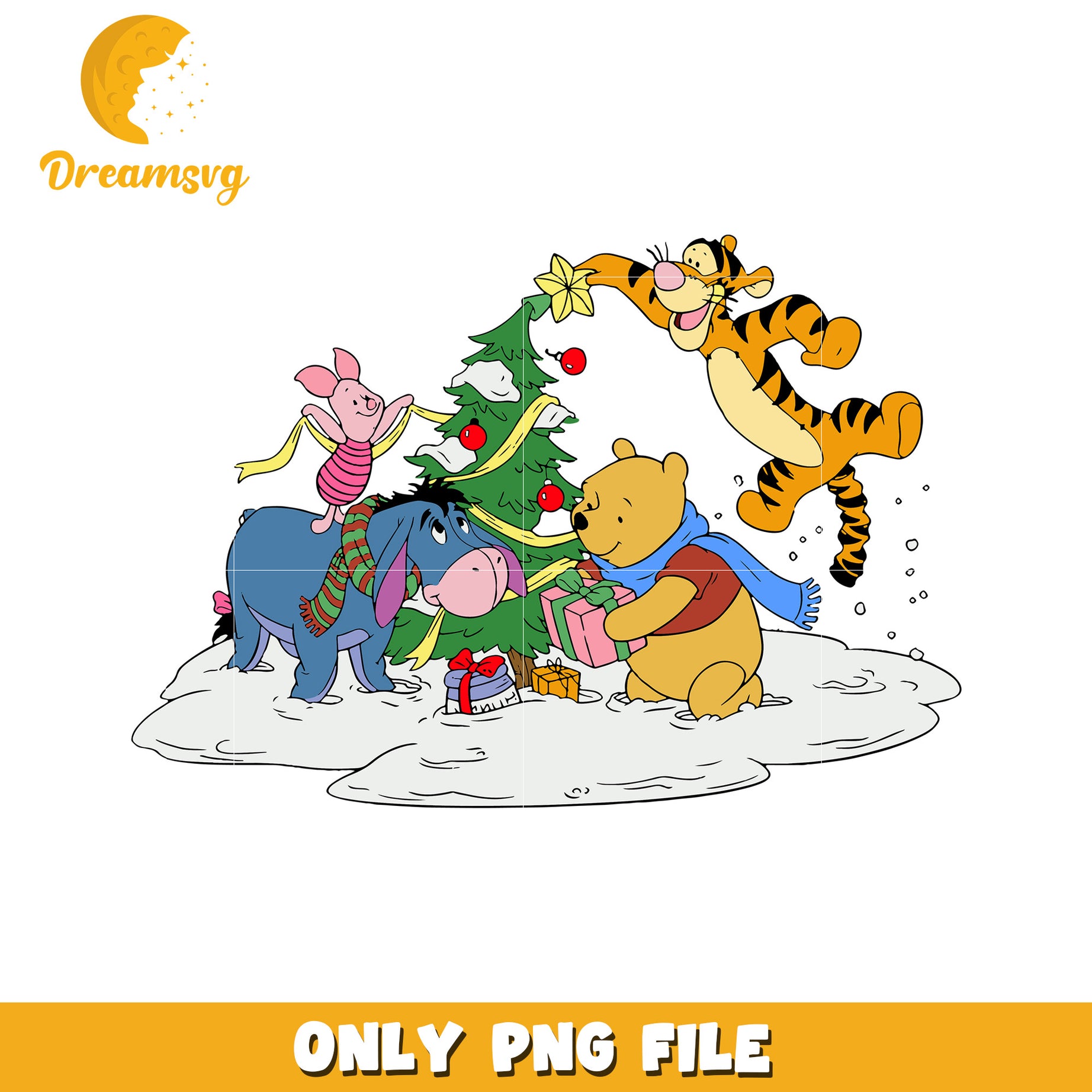 Pooh christmas png, christmas magic png, disney holiday png
