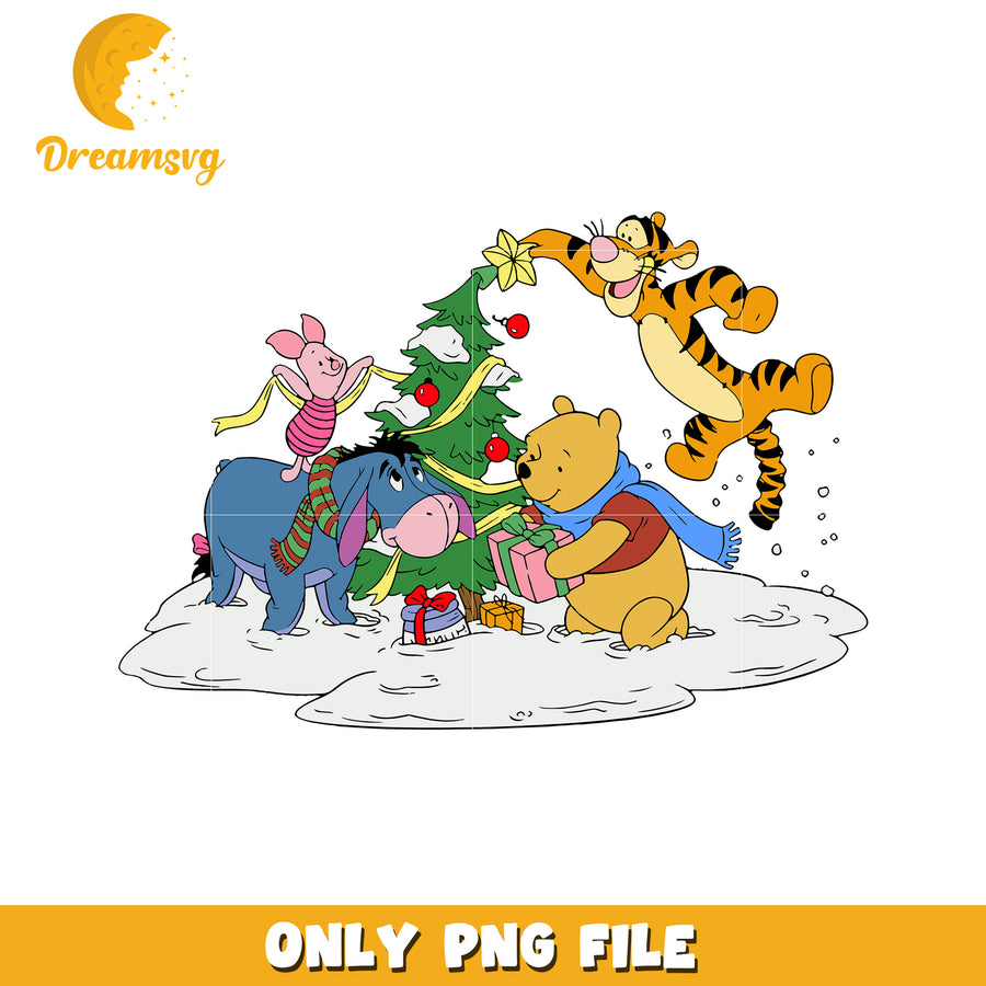 Pooh christmas png, christmas magic png, disney holiday png