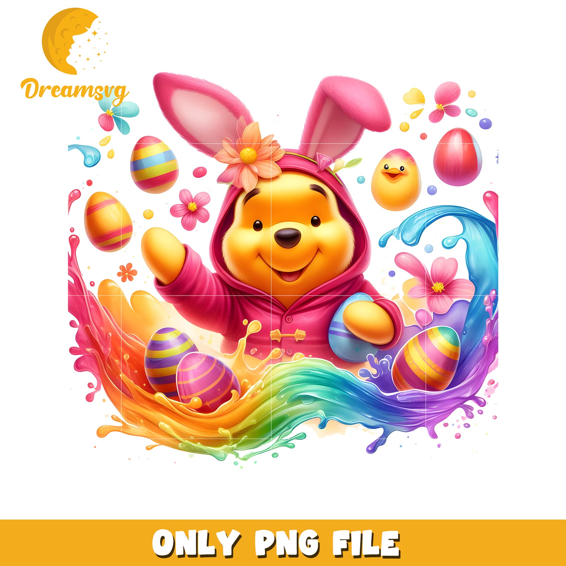 Pooh cosplay bunny easter png, easter bunny png, disney easter png