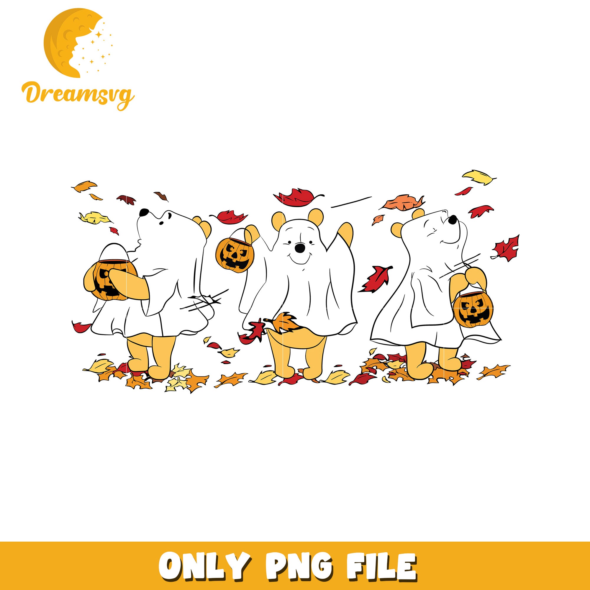 Pooh ghoul design png, halloween costumes png, halloween movies png