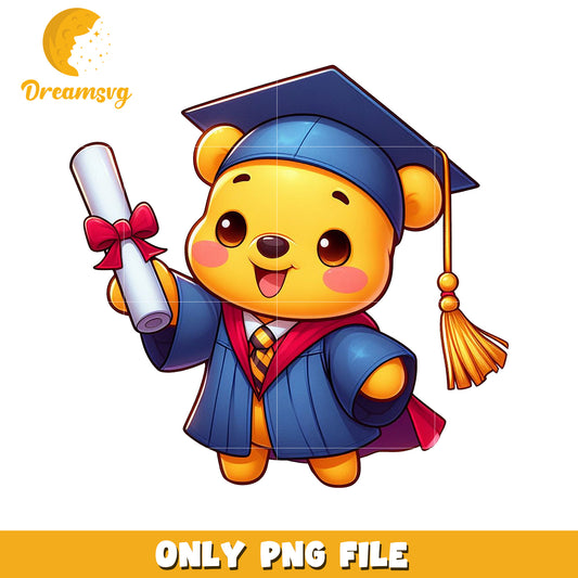 Pooh graduation design png, winnie the pooh png, pooh the bear png