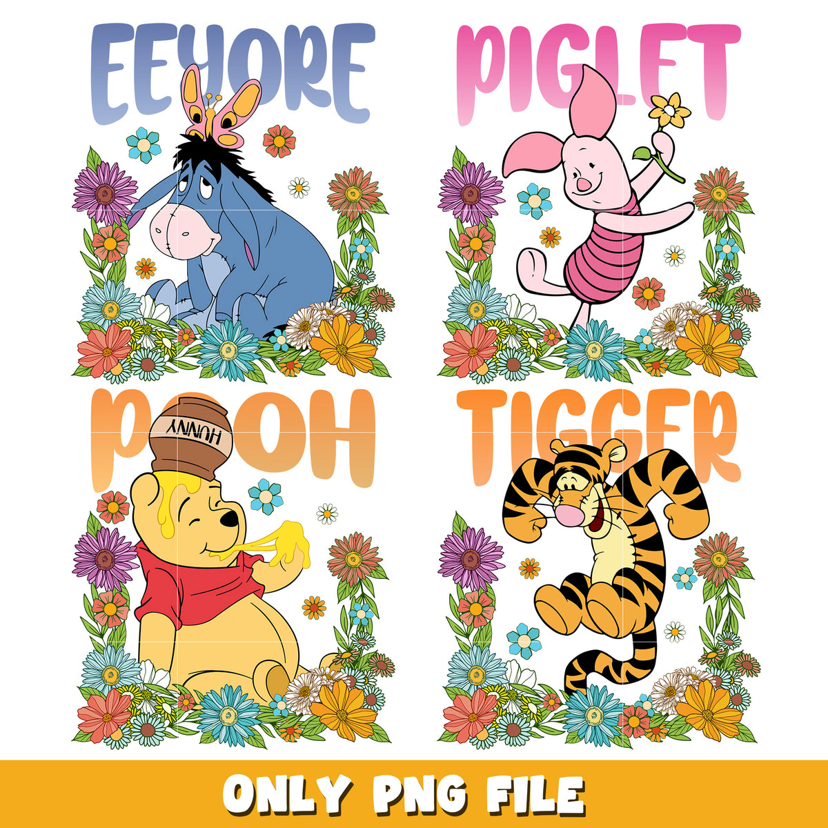 Winnie The Pooh Sticker bundle png, Winnie The Pooh png, Disney cartoo ...