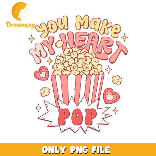 Popcorn Love PNG Design