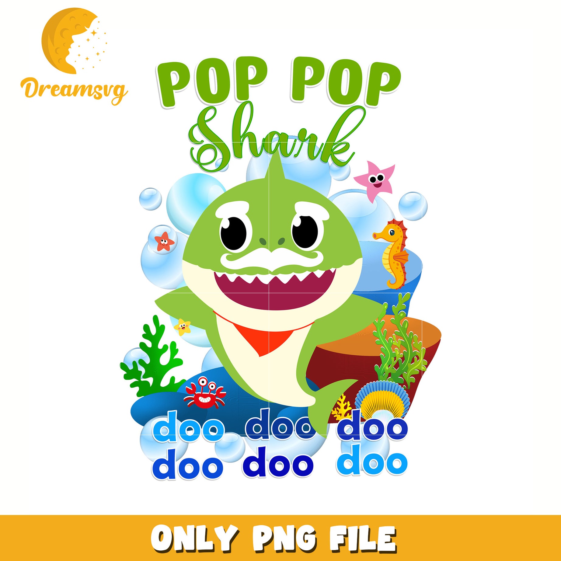 Pop pop shark png, baby shark png, baby shark song png