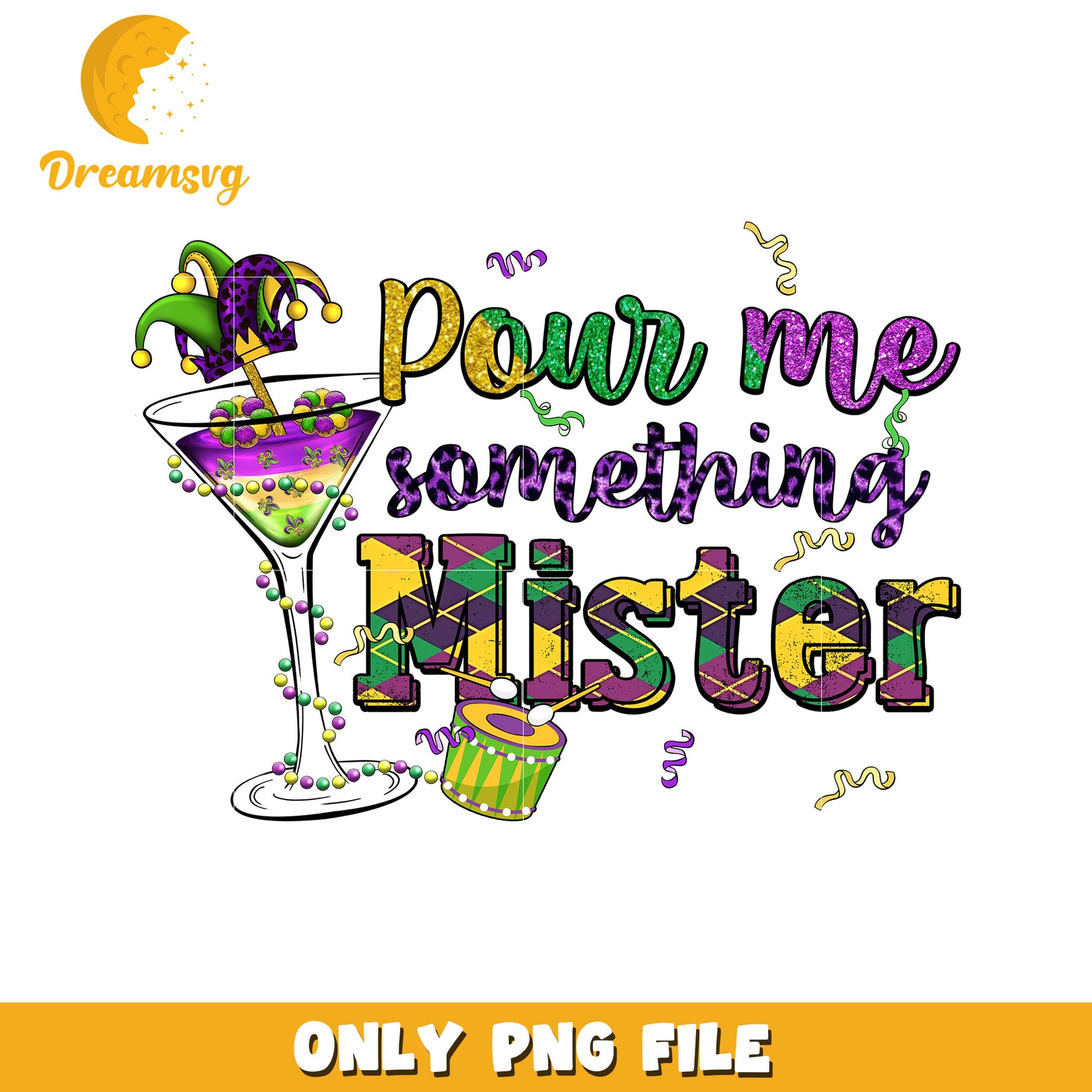 Por me something mister font design png, mardi gras day png