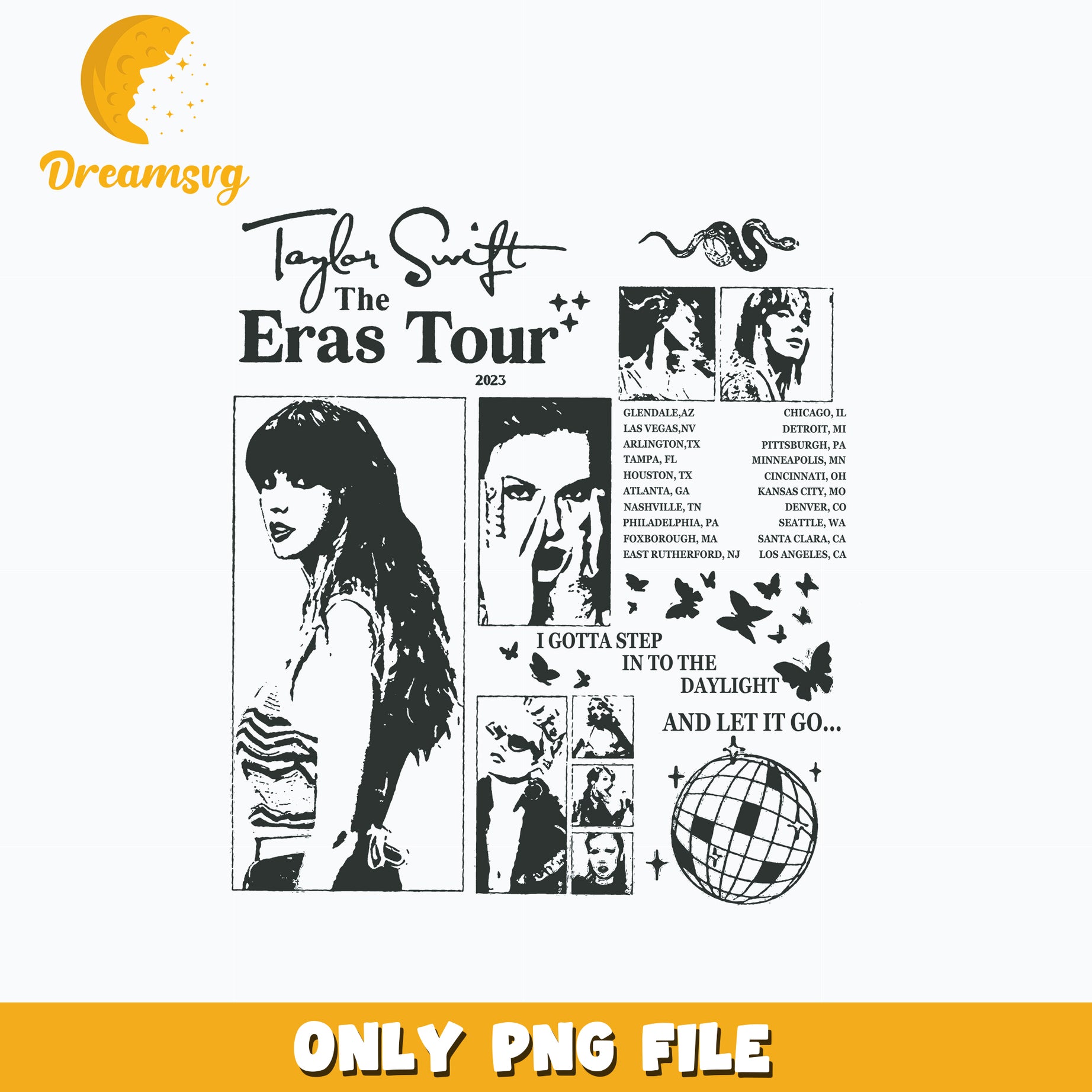 Poster Eras Tour png, The Eras Tour 2023 png, Eras List Song png