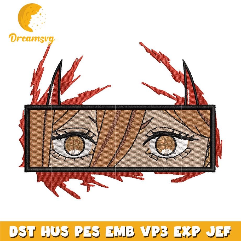 Power eyes embroidery design