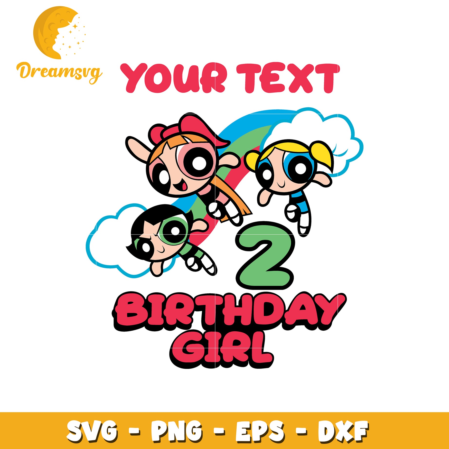 Powerpuff Girls 2nd Birthday SVG PNG EPS DXF