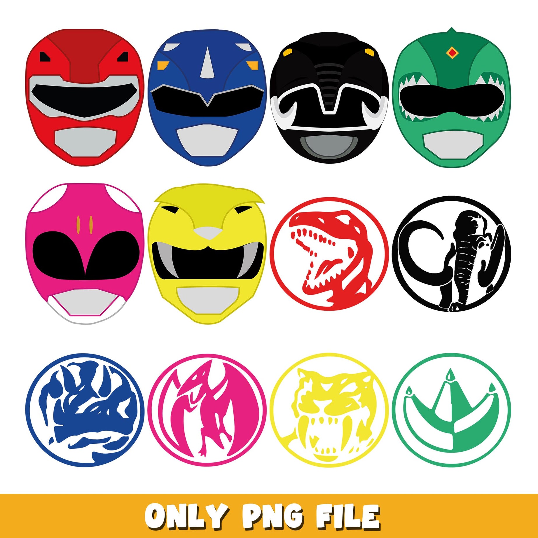 Power Rangers face logo png, Power rangers bundle png, cartoon png