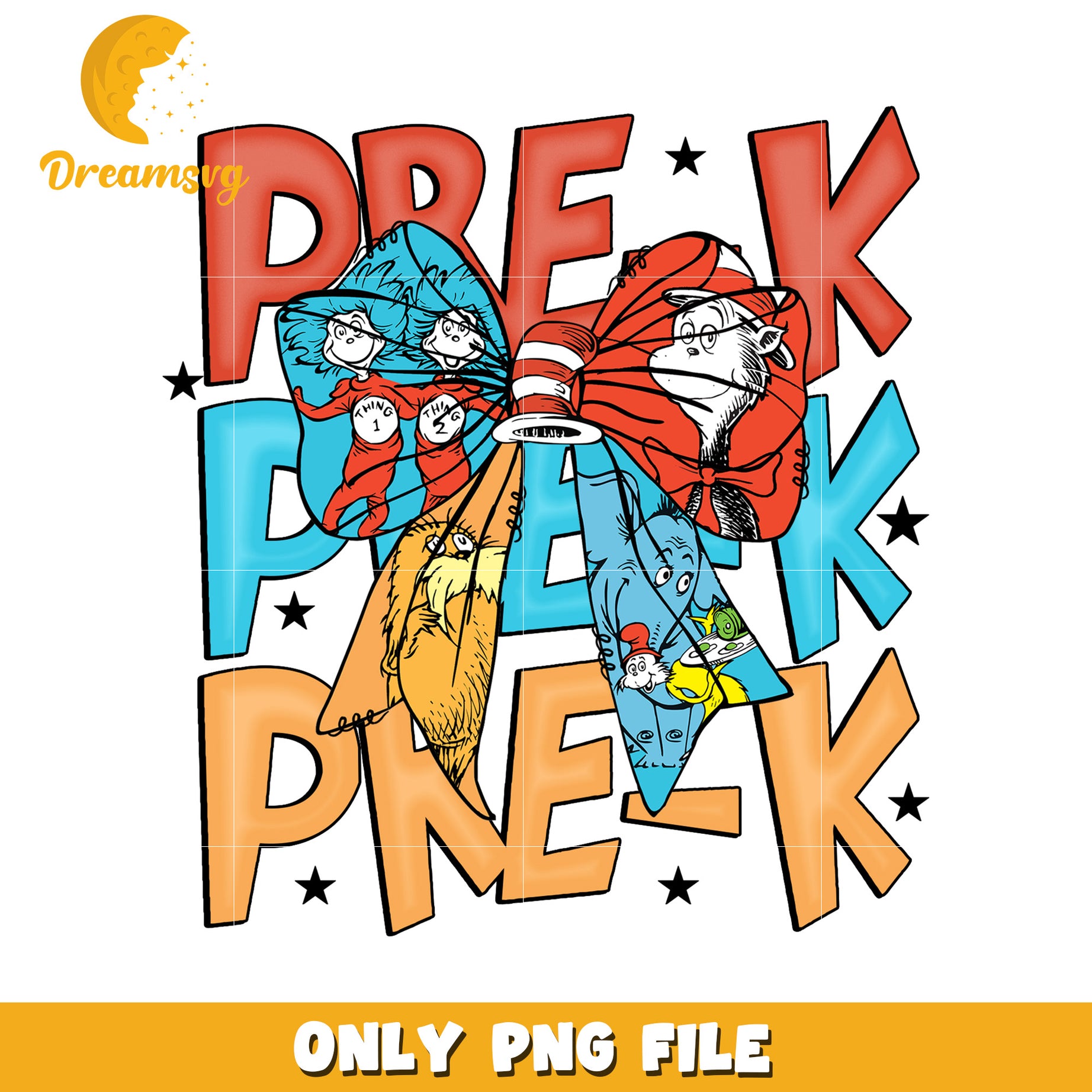 PreK PNG Design Cat in the Hat Bow