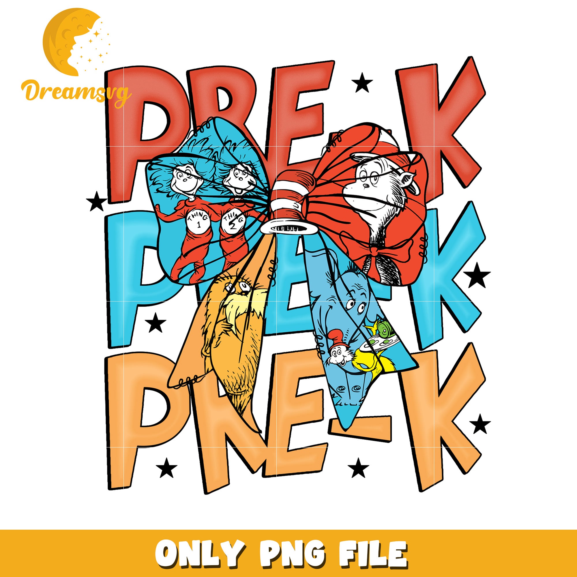 PreK PNG Design Cat in the Hat Bow