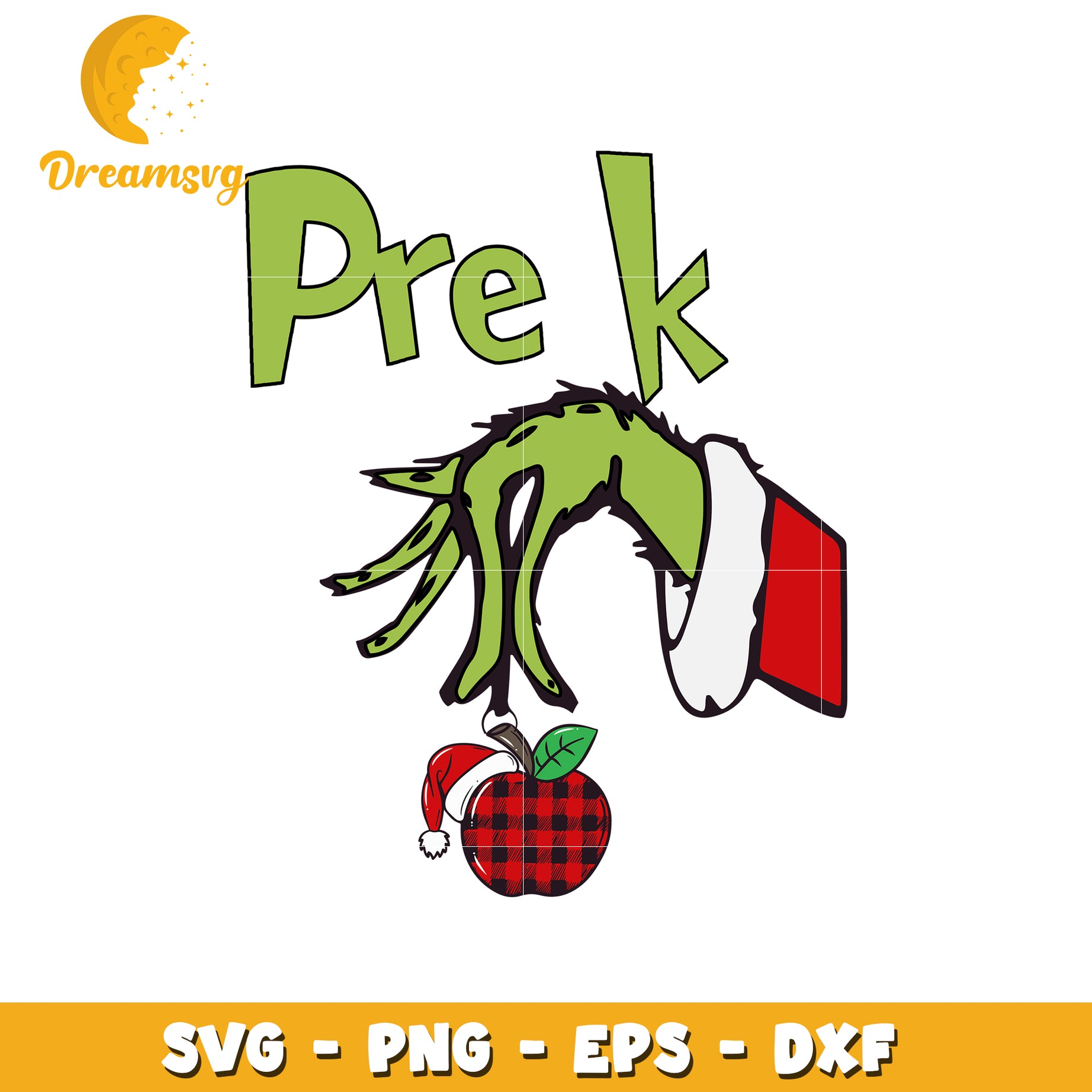 Pre k grinch santa hand svg, grinch character svg, santa svg