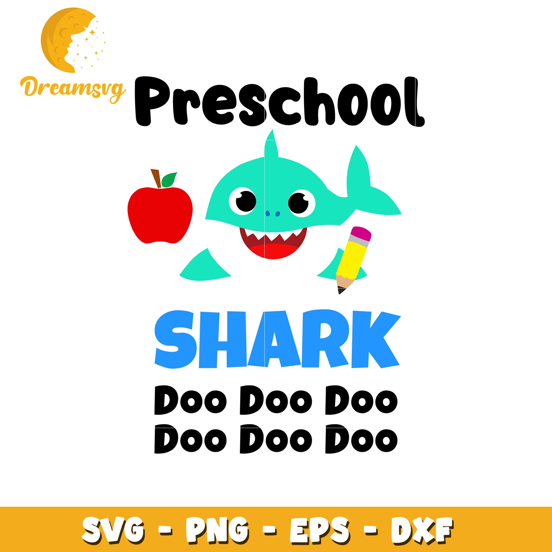 Preschool Shark SVG Cut File