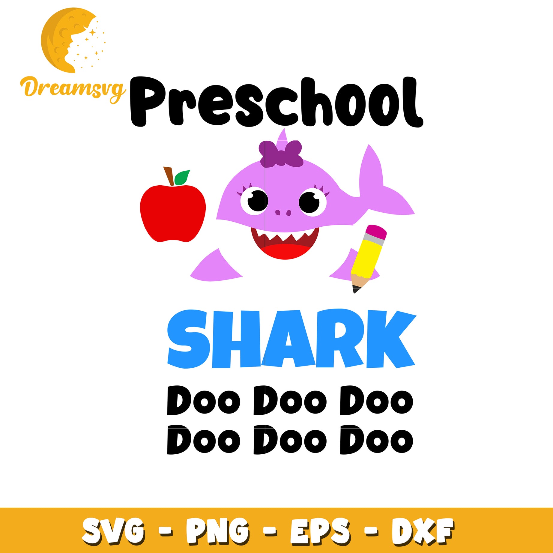 Preschool Shark Svg Design for Kids Fun Doo Doo Doo Theme