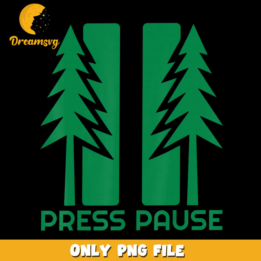 Press Pause PNG, Nature Theme, Forest Design PNG