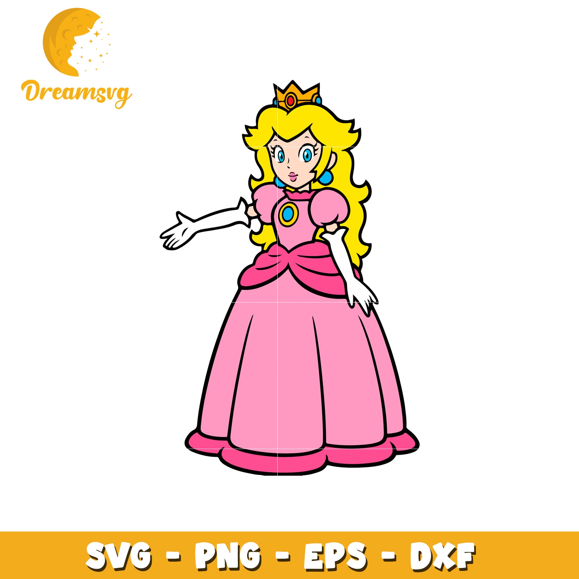 Princess Cartoon Character SVG Clipart for Crafting