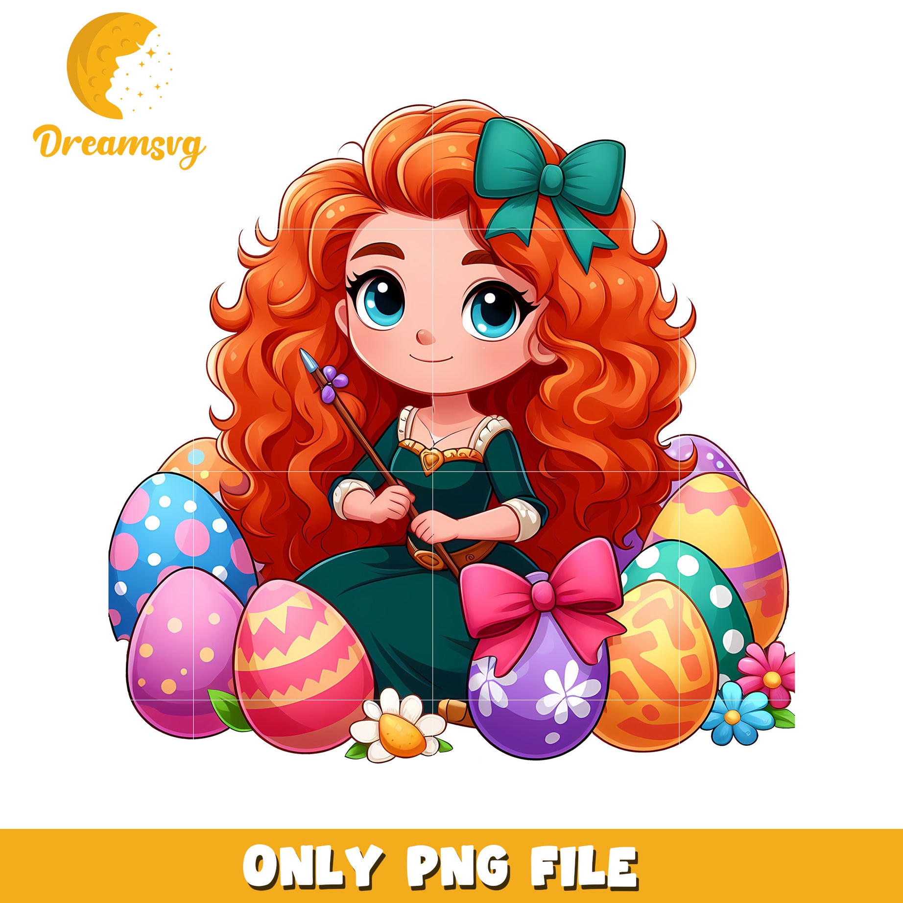 Princess Merida and easter eggs png, easter eggs png, disney png