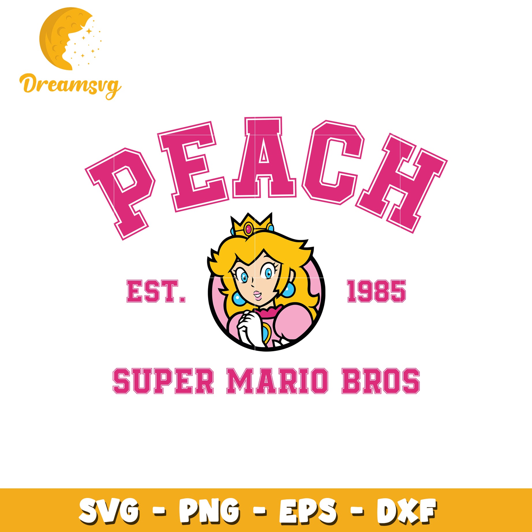 Princess Peach SVG PNG EPS DXF Cut File