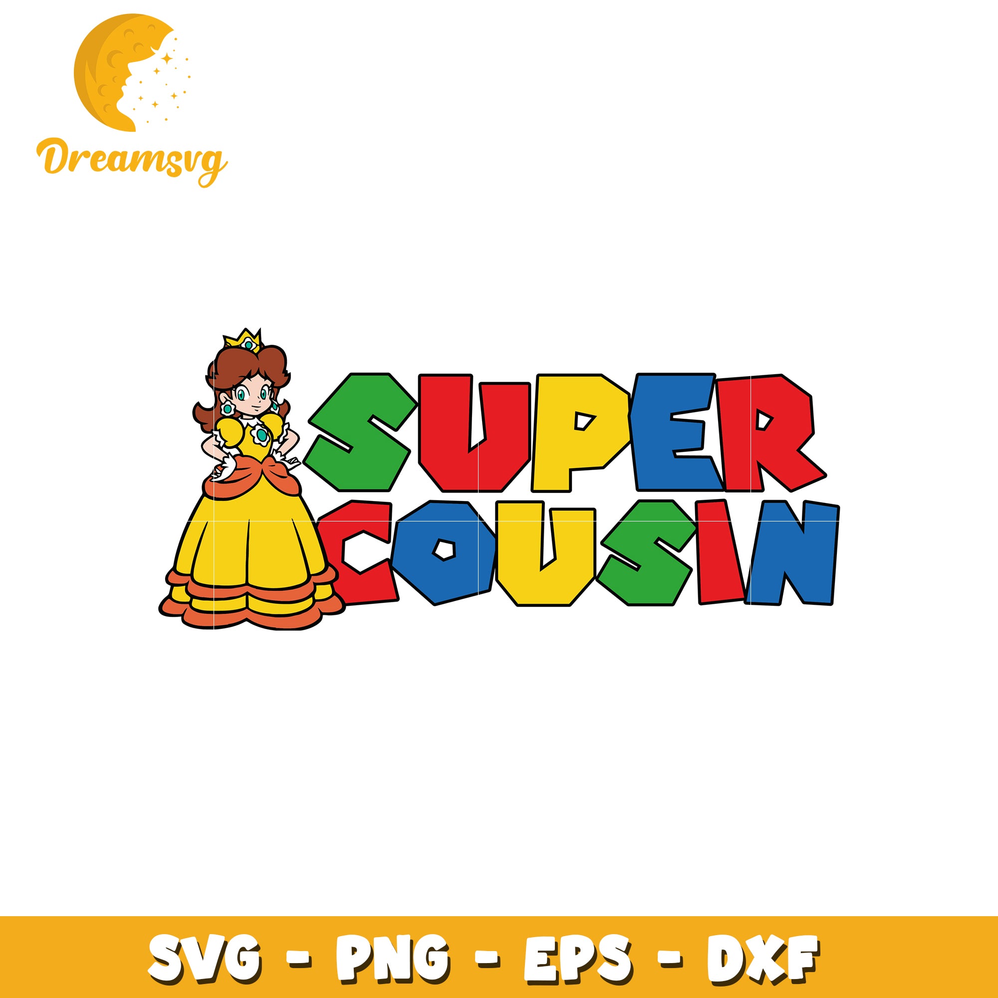 Princess Peach Super Cousin SVG Cut File