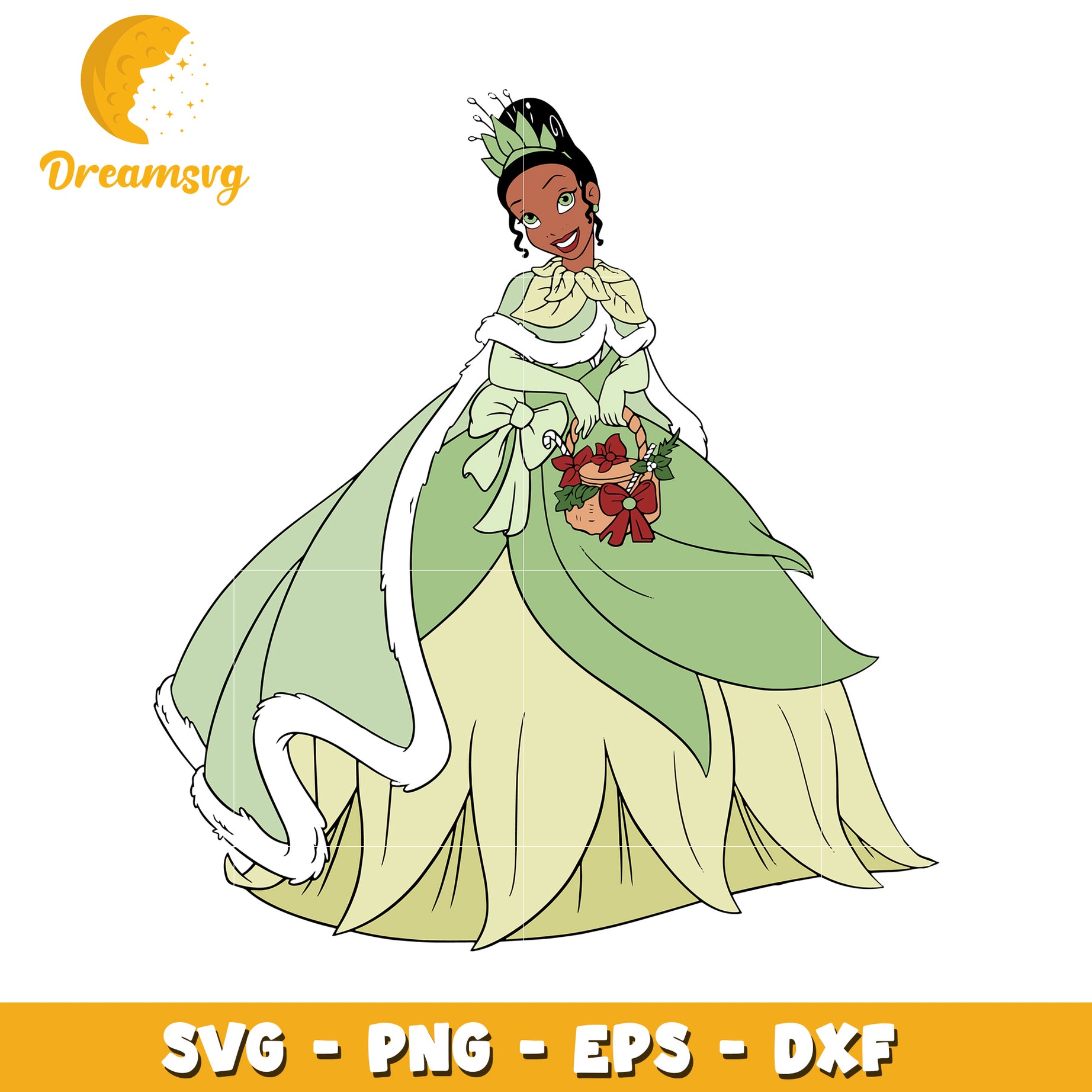 Princess Tiana Christmas SVG PNG EPS DXF