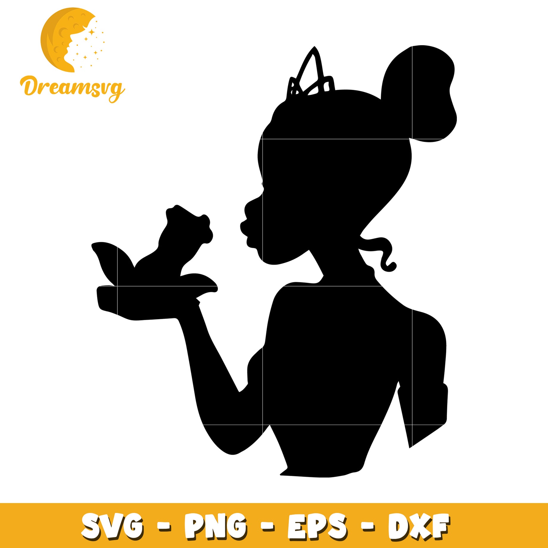 Princess Tiana SVG Silhouette PNG EPS DXF