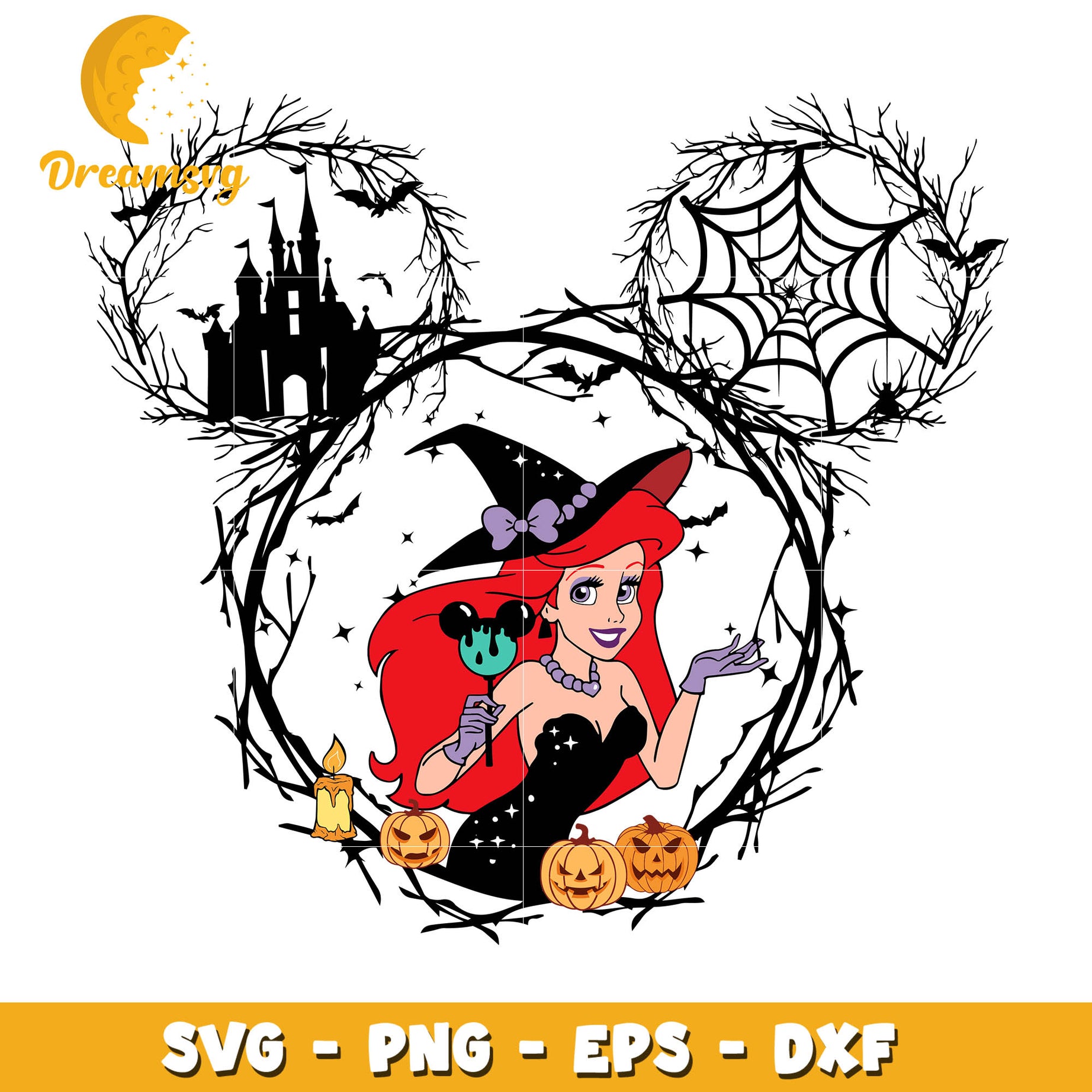 Ariel Princess Halloween Svg