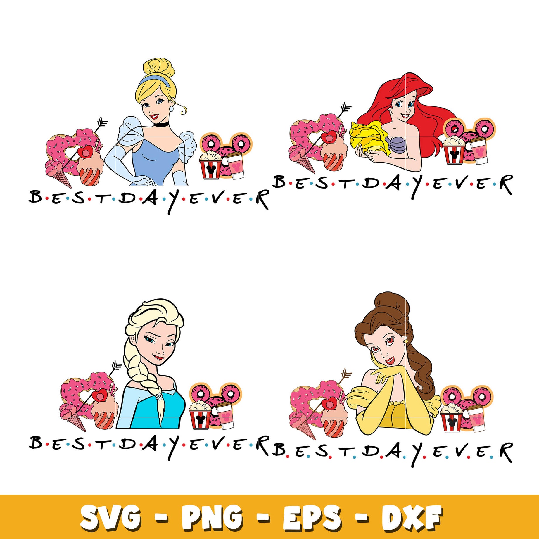 Best Day Ever Disney Princess bundle svg, Disney Princess  svg, Digital download