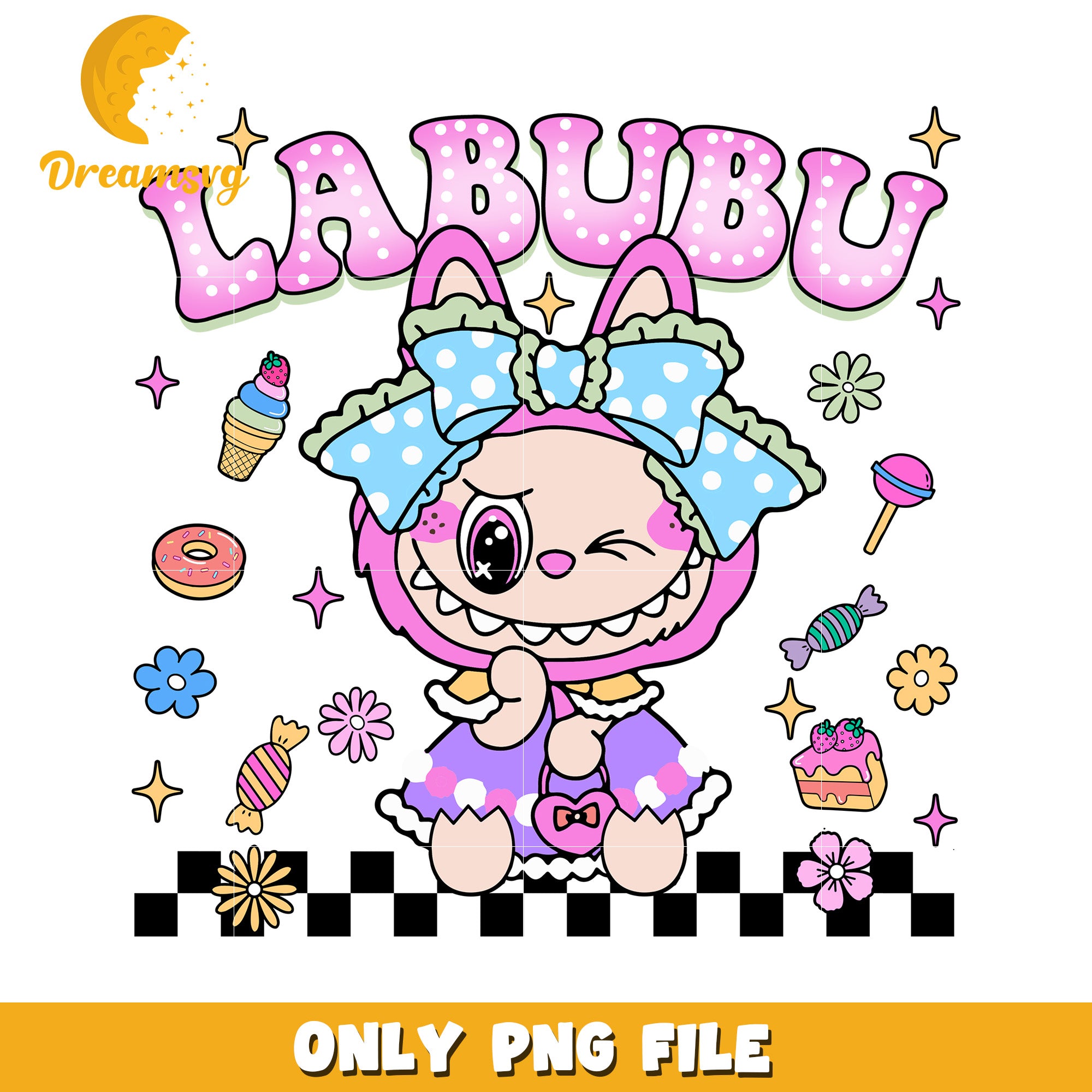 Princess labubu design png, have a seat labubu​ png, labubu doll png