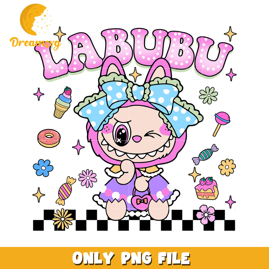Princess labubu design png, have a seat labubu​ png, labubu doll png