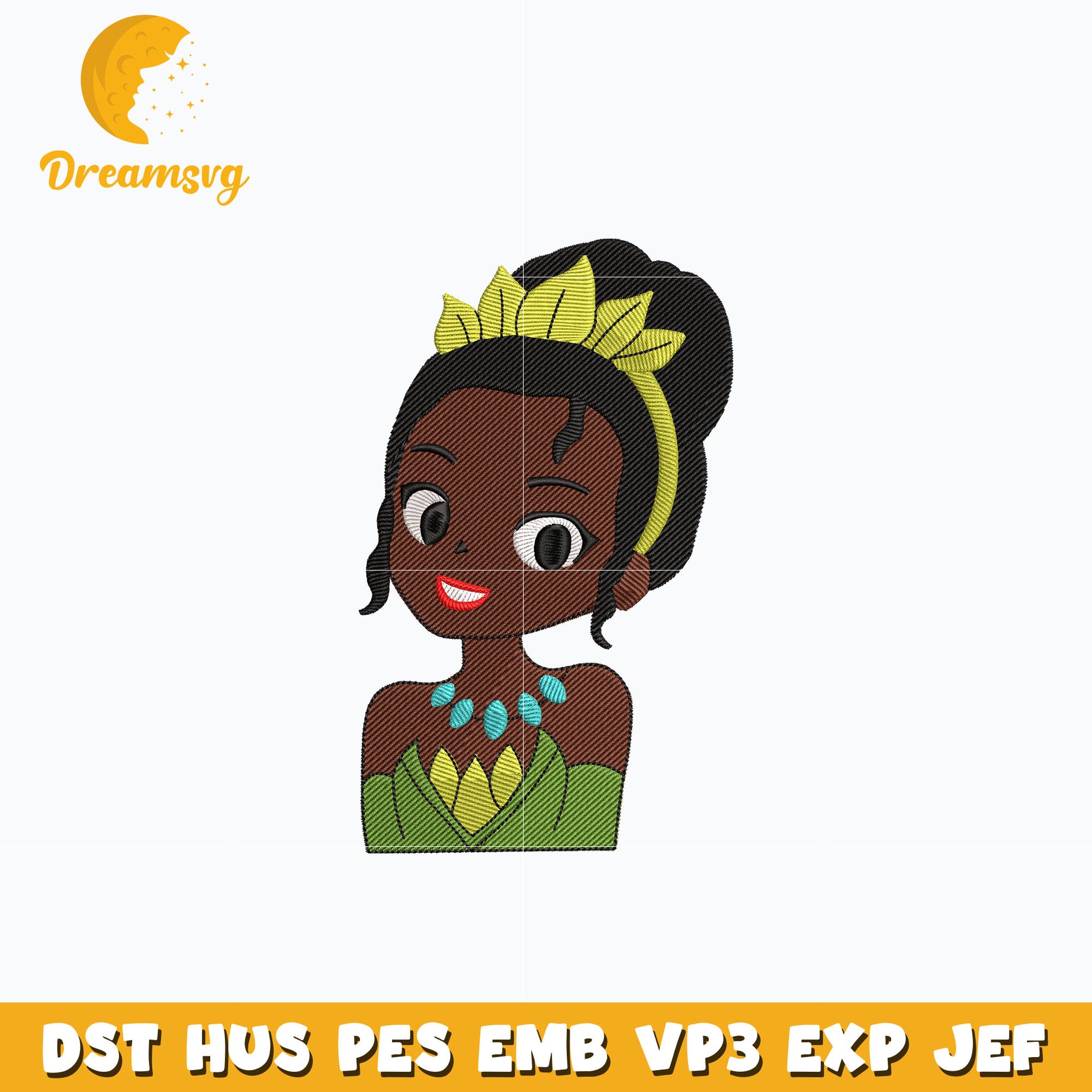 Princess Ti Princess tiana embroidery design – DreamSVG Store