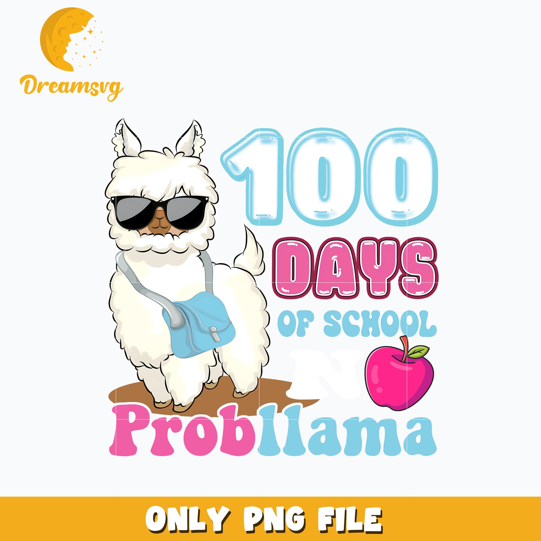 100 days of school Probllama Png