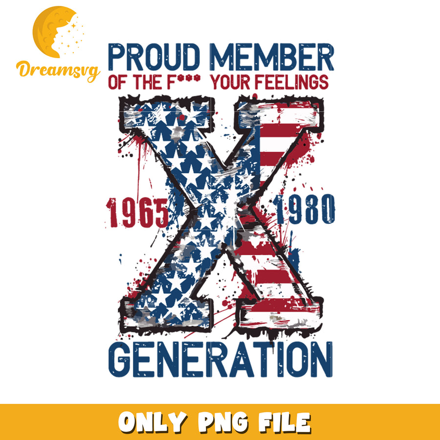Proud member generation png, independence day png, red white blue png
