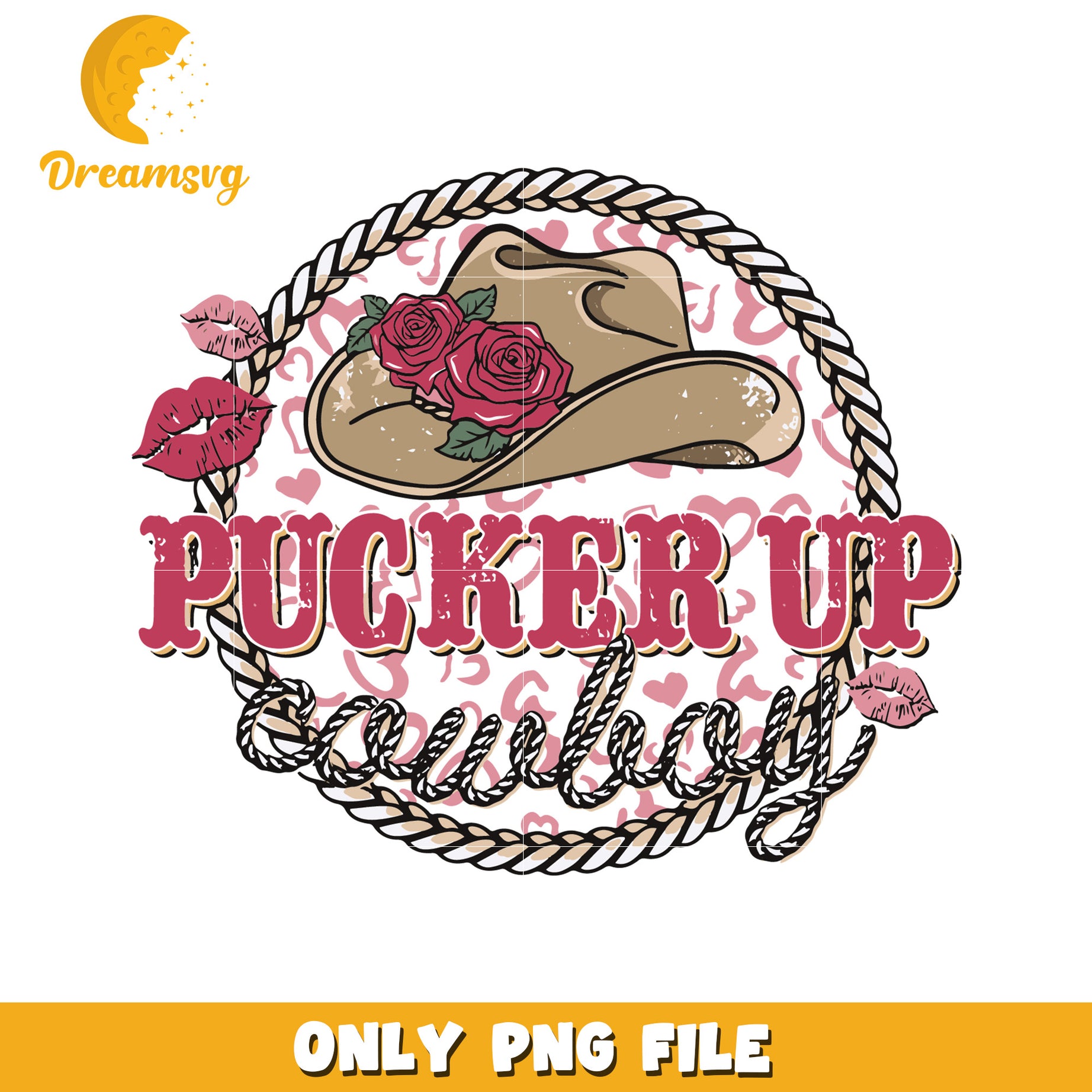 Pucker Up Cowboy Hat PNG Design